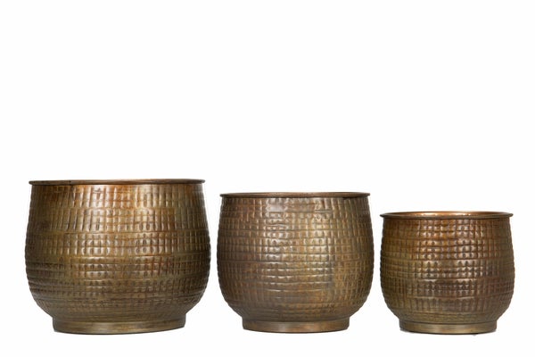 Globe ruukkusetti, 3 ruukkua, antiikkikulta