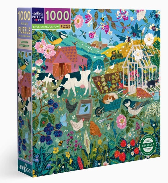 Palapeli 1000 palaa, English hedgerow, Maatilan el&auml;m&auml;&auml;