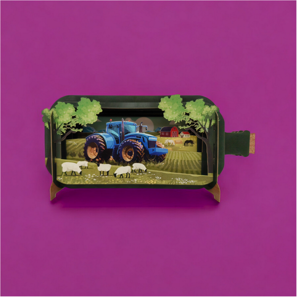Pullopostia 3D Pop up -kortti Traktori