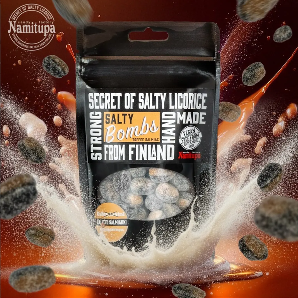 Salmiakki,Salty bombs, toffee salmiakki