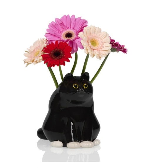 Musta kissa maljakko