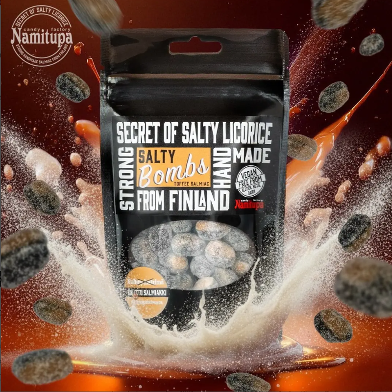 Salmiakki,Salty bombs, toffee salmiakki