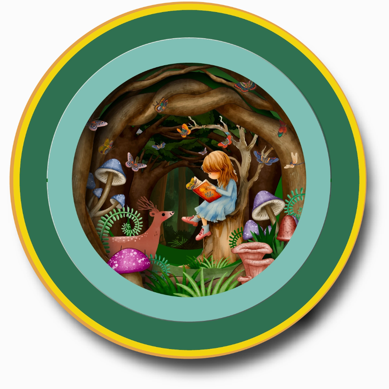 Teekuppi 3D Pop up -kortti Pieni tytt&ouml;nen