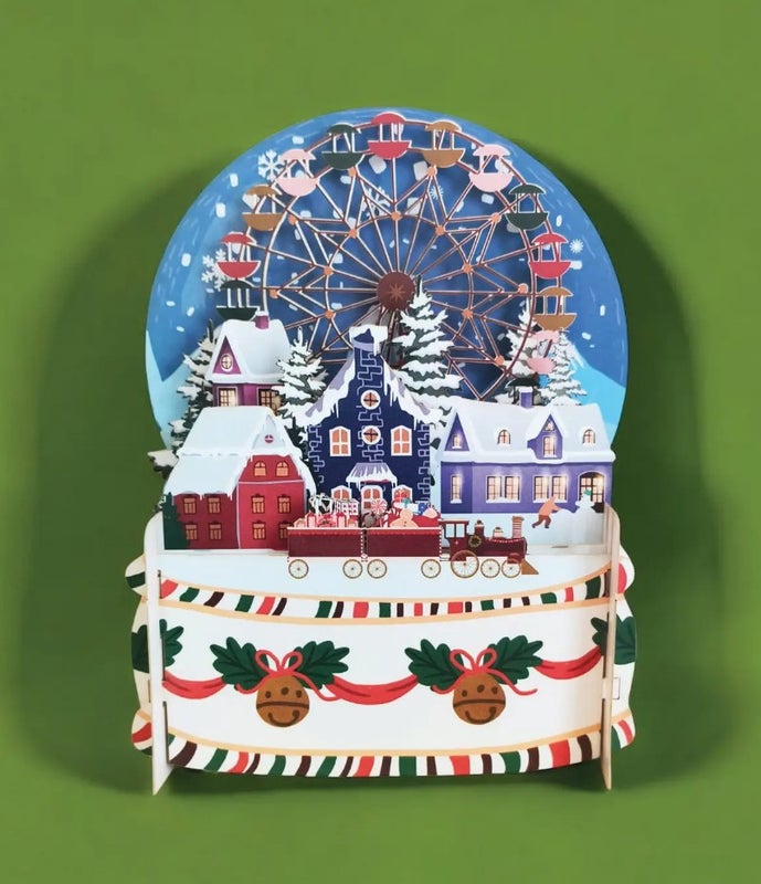 Joulu 3D Pop up -kortti Joulujuna ja maailmanpy&ouml;r&auml;